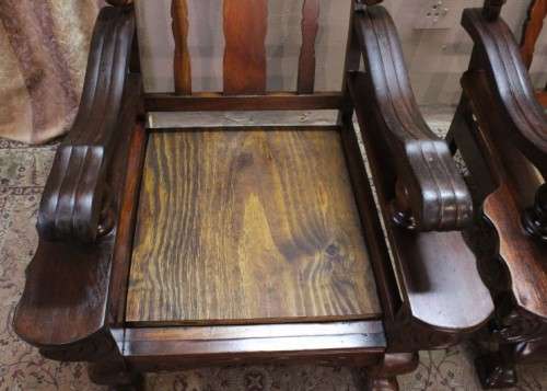 Two gorgeous vintage carved Imbuia ball & claw chairs - add your own cushions-Lifespace Sale