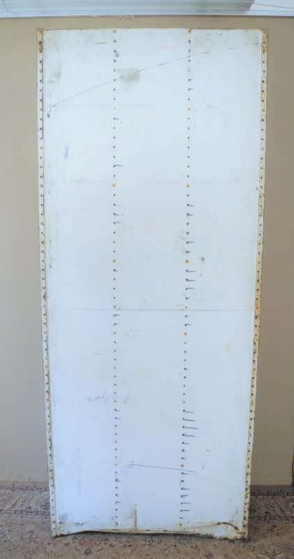 A large grey metal cabinet, perfect in a garage, informal living area! Lifespace Sale