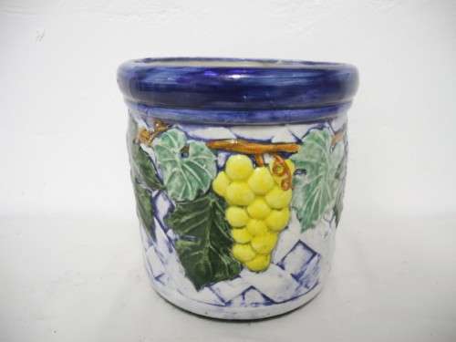 A lovely colourful ceramic pot planter. Perfect for indoor/outdoor plants. Lifespace Sale.