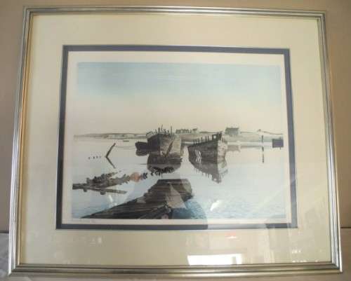 A stunning print of boats in a modern frame. Feature in all rooms!!! Lifespace Sale