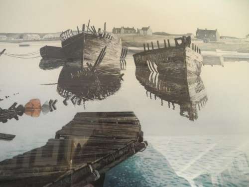 A stunning print of boats in a modern frame. Feature in all rooms!!! Lifespace Sale