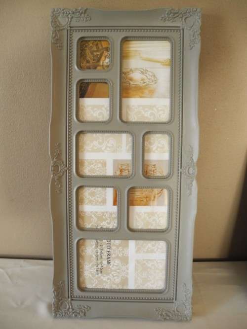 A stunning white and grey plastic wall mounted photo frame for photos. Lifespace Sale