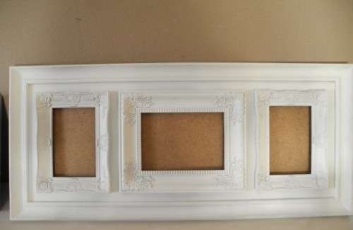 A stunning white and grey plastic wall mounted photo frame for photos. Lifespace Sale