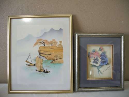 Two pretty colourful pictures in frames. Lovely in all rooms!!! Lifespace Sale