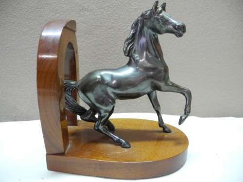 A fantastic set of horse shoe bookends with horses on, stunning on a bookshelf-Lifespace Sale