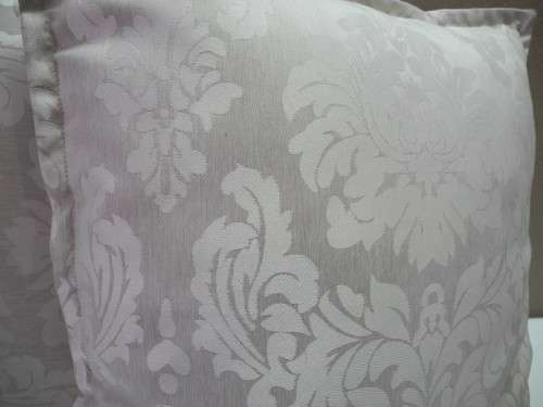 A pair of beige stylish upmarket, modern scatter cushions. One bid for both