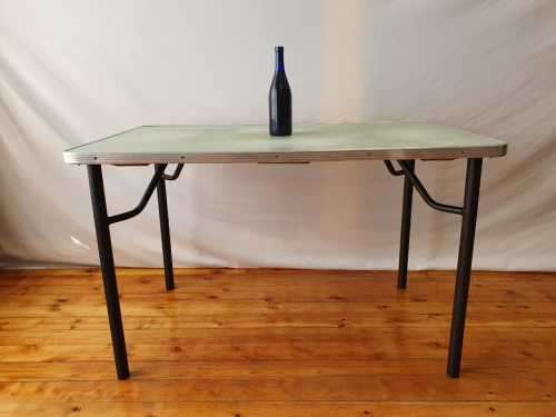 A vintage linoleum six seater table perfect for a garden, patio/ lapa etc