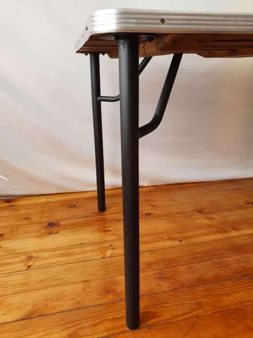 A vintage linoleum six seater table perfect for a garden, patio/ lapa etc