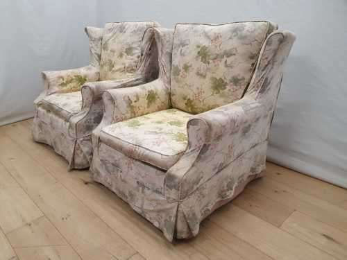 A pair of vintage Wingback arm chairs for restoration