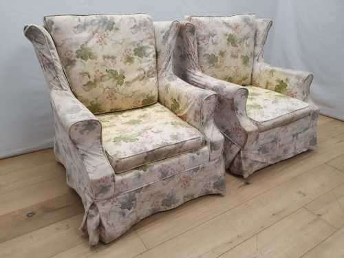 A pair of vintage Wingback arm chairs for restoration