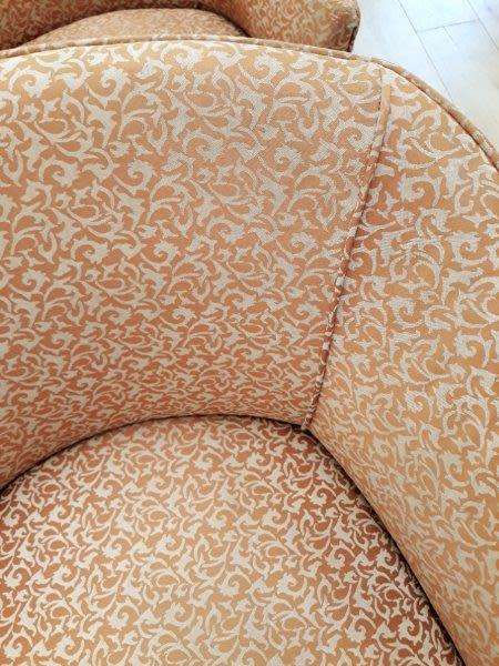 A stunning white wood base arm chair for restoration