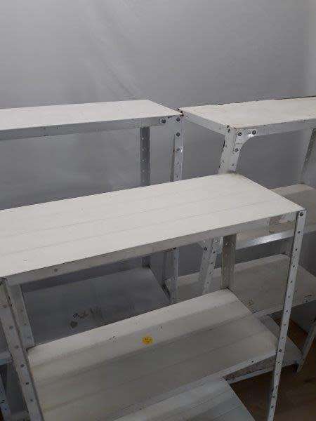 A job lot of 5 metal shelves, 4 same size 1 smaller
