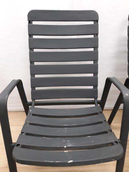 A set of two out door patio chairs