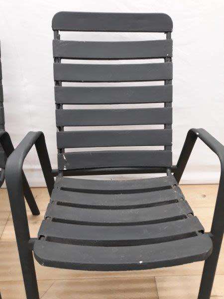 A set of two out door patio chairs