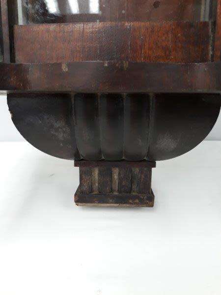 A gorgeous vintage wall hanging clock case with a glass door for restoration