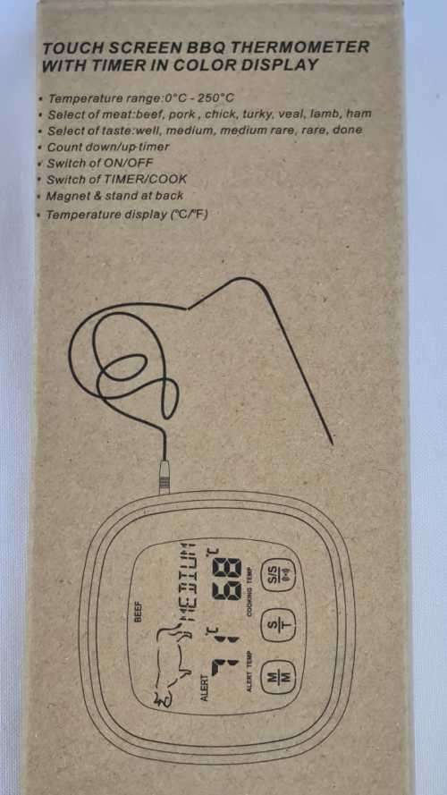 Touch Screen Digital Magnetic Thermometer with Timer and Probe