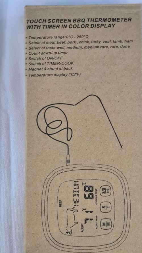 Touch Screen Digital Magnetic Thermometer with Timer and Probe