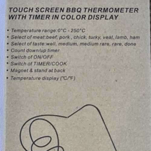 Touch Screen Digital Magnetic Thermometer with Timer and Probe