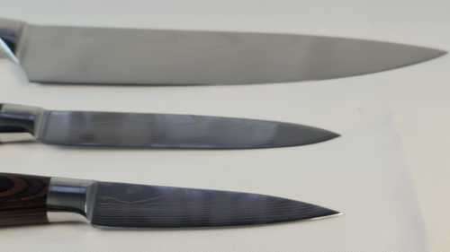 Damascus 3 Piece Kitchen Utility Knife Set - Stainless Steel