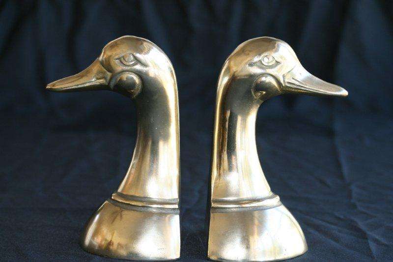 SOLID BRASS DUCK BOOK ENDS. TOTALLY AWESOME - REALLY NICE ITEMS!!!