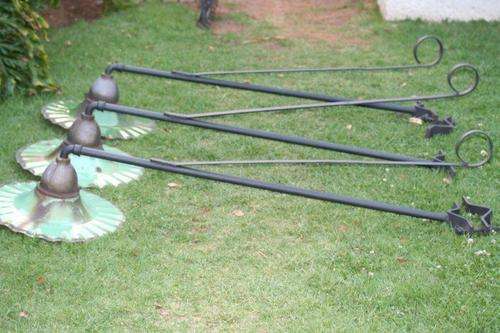 THREE STUNNING ORIGINAL ENAMEL STREET LIGHTS...TOTALLY RARE - YOU MIGHT NEVER GET A CHANCE AGAIN!!!