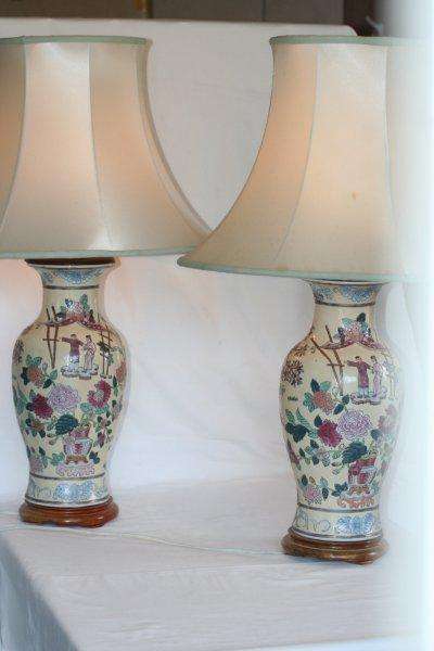 STUNNING ORIENTAL ANTIQUE LAMPS!!! BEAUTIFUL AND IN GREAT CONDITION!!! BID PER LAMP