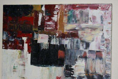 STUNNING COLOURFUL ABSTRACT OIL PAINTING ON CANVAS!! NICE AND SELLING FOR A BARGAIN...