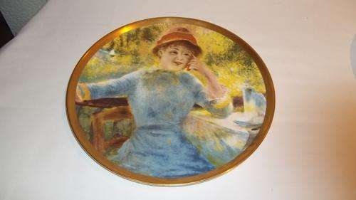 STUNNING RARE CROWN STAFFORDSHIRE "FAMOUS ARTISTS PAINTINGS" WALL PLATES WITH 22ct GOLD RIM