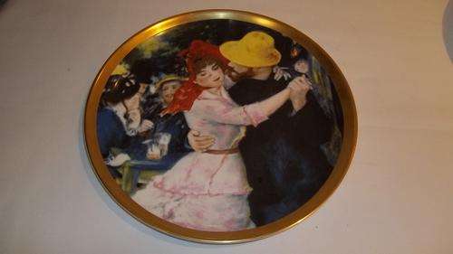 AWESOME RARE CROWN STAFFORDSHIRE "FAMOUS ARTISTS PAINTINGS" WALL PLATES WITH 22ct GOLD RIM