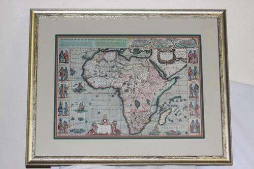 A STUNNING OLD FRAMED MAP OF AFRICA AS IT WAS BACK IN THE DAY!!! AWESOME HIGHLY COLLECTABLE...