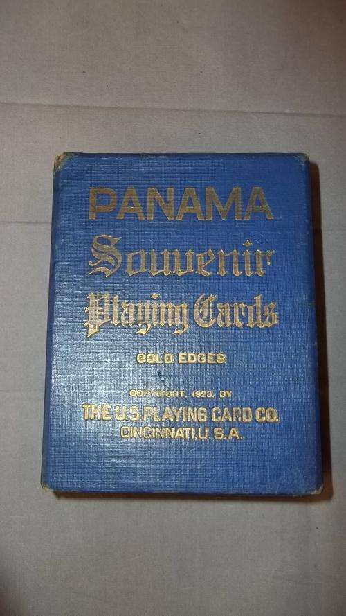 AN AMAZING ANTIQUE (1923) FULL SET OF "PANAMA CANAL" PLAYING CARDS WITH HISTORIC PHOTOGRAPHS ON THEM