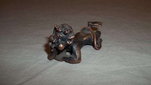 A VERY UNUSUAL COPPER? FUN CHARACTER "LITTLE DEVIL" ORNAMENT - SOMETHING QUITE DIFFERENT
