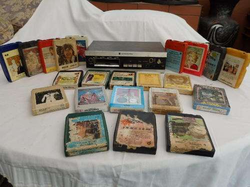 A FANTASTIC VINTAGE "SR STANDARD" EIGHT TRACK HOME PLATER WITH 20+ CASSETTES