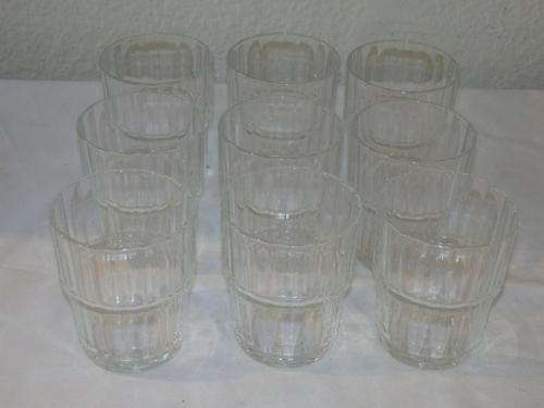 AN AWESOME SET OF NINE CLEAR GLASS TUMBLERS