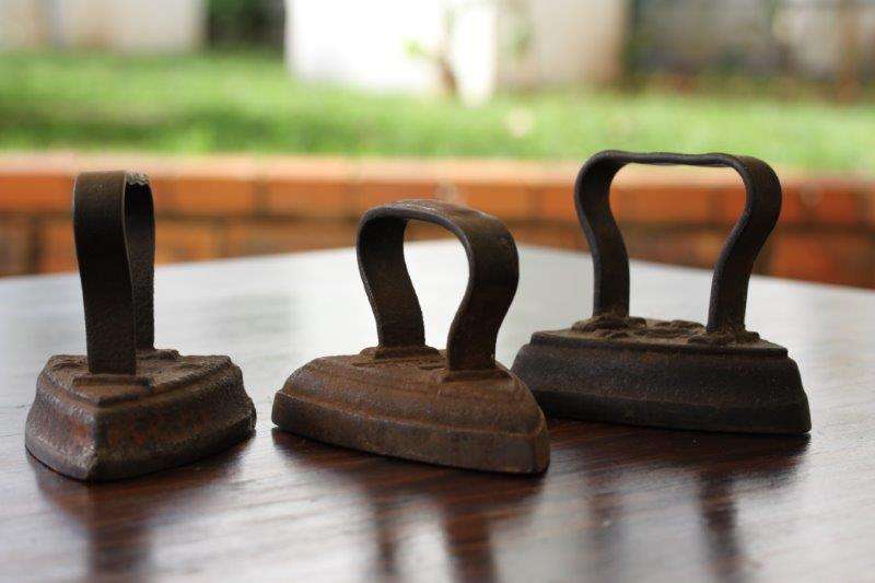 3 x AWESOME CAST IRON COAL STOVE IRONS - THIS IS HISTORY... BID IS PER IRON TO TAKE ALL!