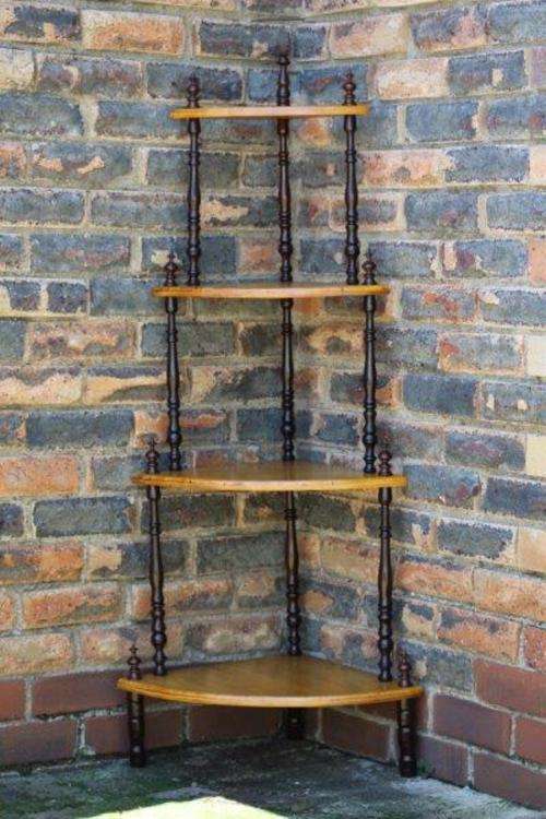 A STUNNING ANTIQUE YELLOW WOOD & AFRICAN BLACK WOOD 'WHATNOT' SHELF IN FANTASTIC CONDITION!!!