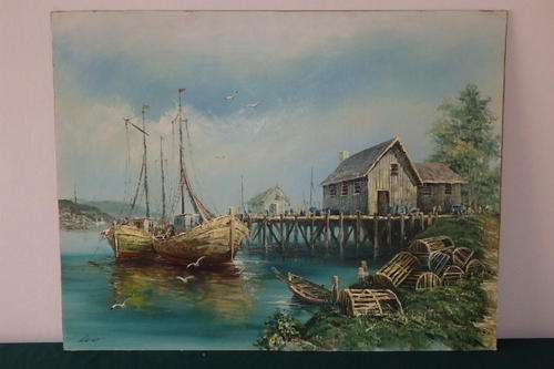 A SPECTACULAR OIL ON CANVAS MOUNTED ON BOARD SEASCAPE PAINTING BY FAMOUS ARTIST LUINI