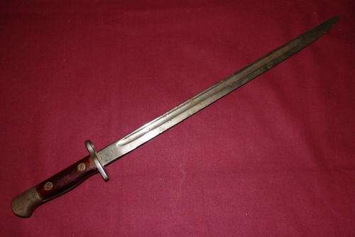 AN AMAZING BRITISH MADE ANTIQUE "WILKINSON PAUL MALL" MARKED .303 1907 LONG BAYONET