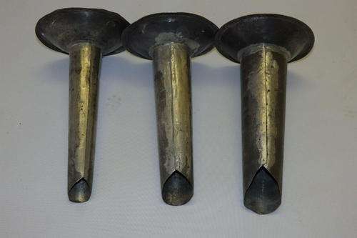A FANTASTIC SET OF THREE DIFFERENT SIZE VINTAGE SAUSAGE (BOEREWORS) STUFFER FOR SAUSAGE CASINGS