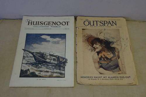 TWO AWESOME VINTAGE "A 1933 HUISGENOOT" AND A "1943 OUTSPAN" MAGAZINES = A STUNNING FIND