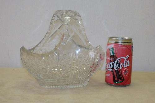 A SPECTACULAR LEAD "CUT" CRYSTAL FLOWER BASKET VASE IN PRISTINE CONDITION = TRULY STUNNING!!!!