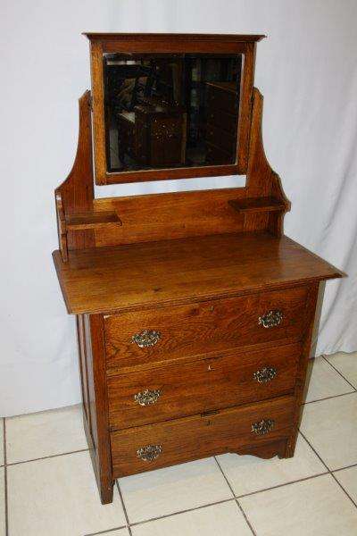 AN EXQUISITE SOLID "OLD OAK" DRESSER WITH ORIGINAL BEVELLED MIRROR - STUNNING CHARACTER FURNITURE...