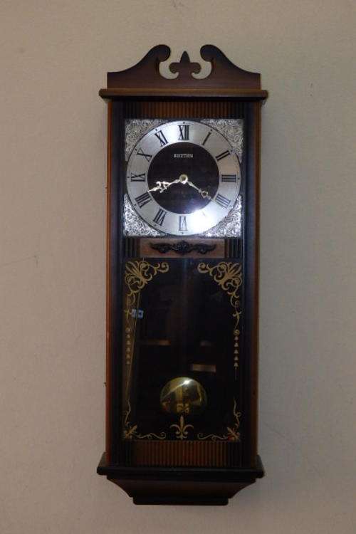 A FANTASTIC RHYTHM OF JAPAN "BATTERY STRIKE" LONG CASE WALL CLOCK IN WORKING CONDITION