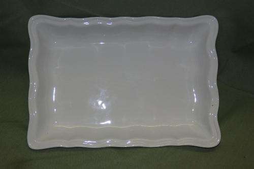 AN AWESOME "EGGSHELL WHITE" GLAZED RECTANGULAR PORCELAIN SERVING PLATE/ BOWL