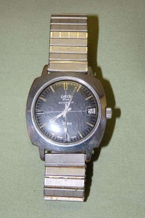 A FABULOUS VINTAGE c1960s SWISS MADE ORIS STAR TWEN AUTOMATIC 21 JEWELS MENS WRIST WATCH