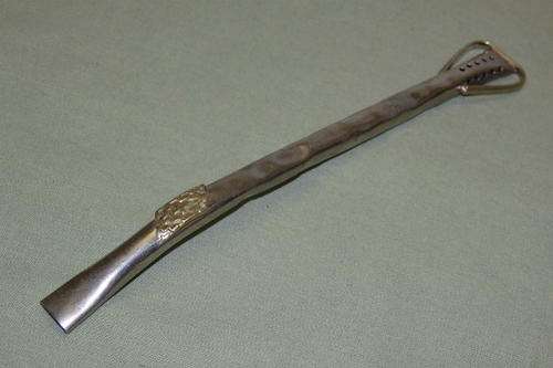 A STUNNING AND RARE VINTAGE "ALPACA" OF ARGENTINA SILVER PLATED "YERBA MATE TEA" BOMBILLA STRAW
