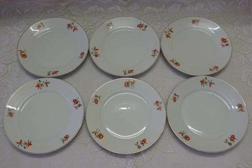 A MAGNIFICENT RARE VINTAGE (1928 TO 1946) GERMAN "ARZBERG BAVARIA" SET OF SIX CAKE PLATES