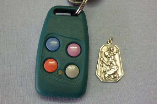 AN UNUSUAL AND VERY BEAUTIFUL STERLING SILVER ST. CHRISTOPHER MEDALLION