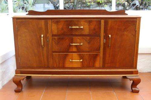 WOW! A BREATHTAKING UNIQUE ART-DECO SIDE SERVER w EXQUISITE DETAIL & ORIGINAL BONE HANDLES! GORGEOUS