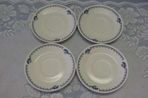 FOUR GORGEOUS NORITAKE OF JAPAN BLUE MOON PATTERN (9022) SAUCERS IN GREAT CONDITION bid/saucer